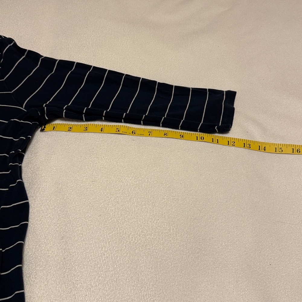 J. Jill Navy & White Striped 3/4 Sleeve‎ Pullover Top Size Medium - Picture 6 of 6